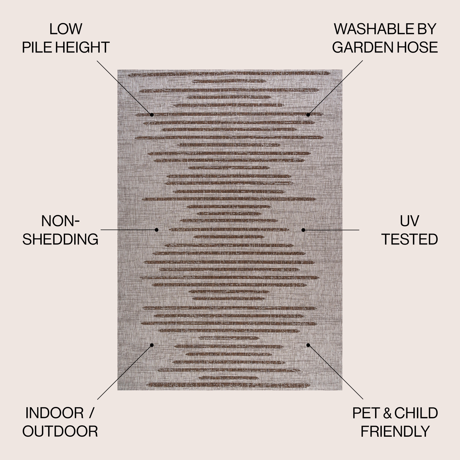 Tapis d'intérieur/d'extérieur à rayures géométriques Zolak Berber
