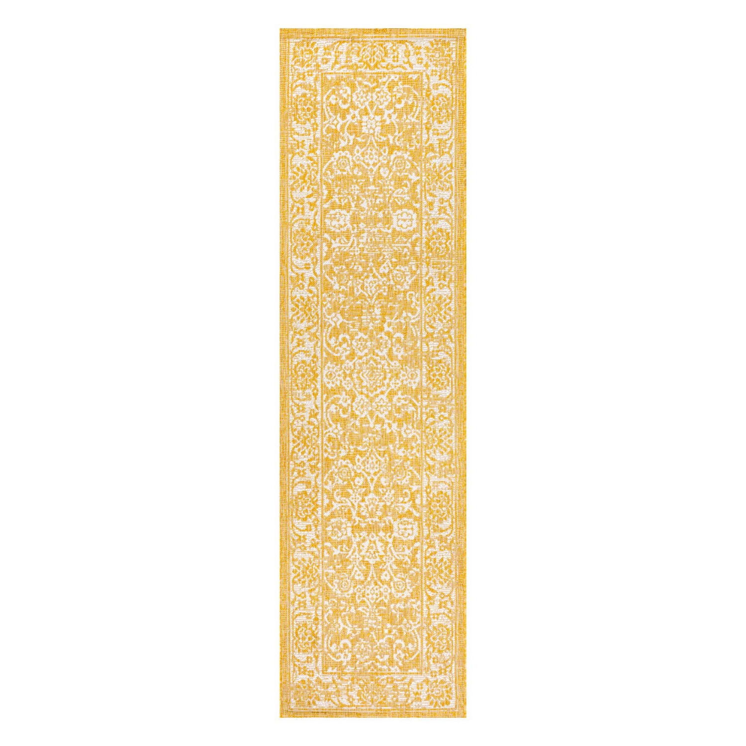 Tela Bohemian Textured Weave Floral Indoor/Outdoor Area Rug