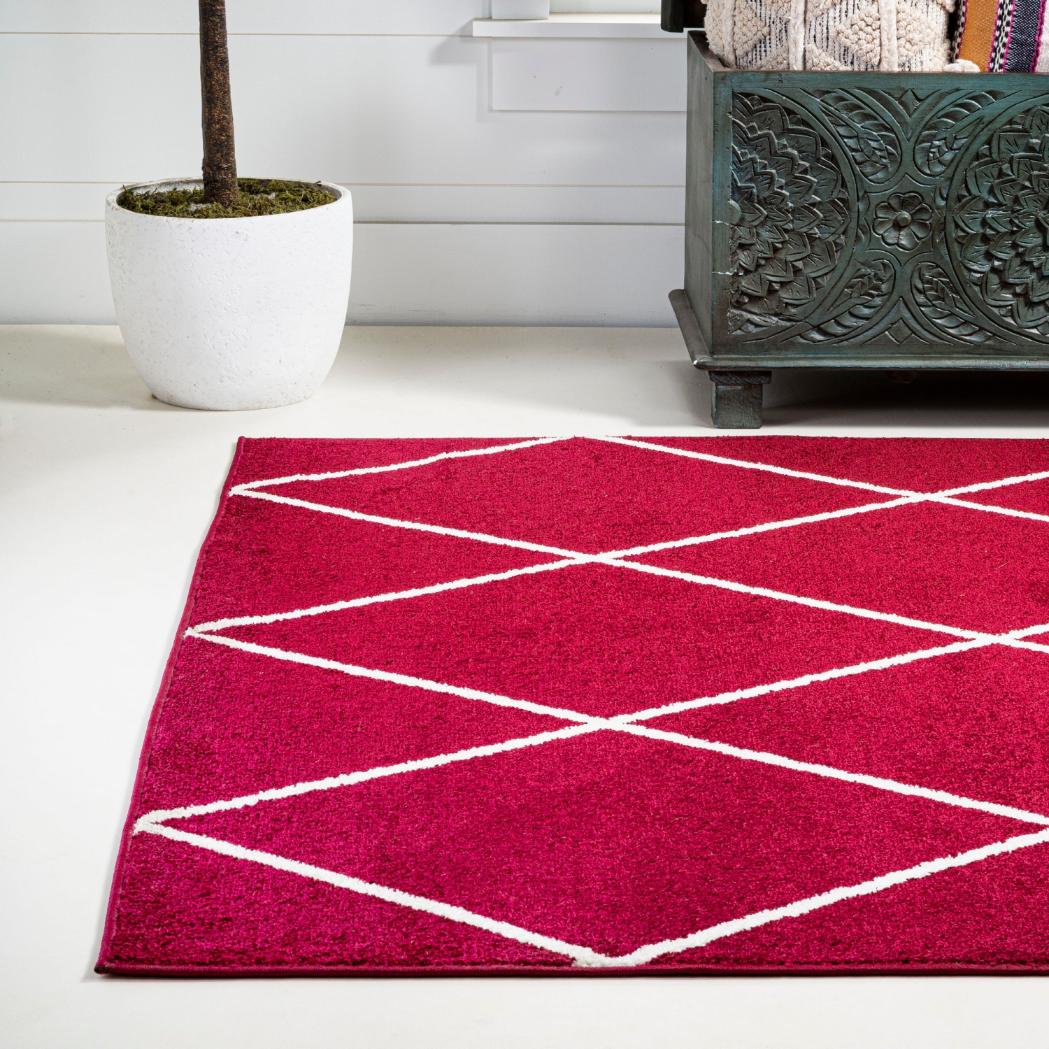 Tapis avec treillis à losanges de Cole Minimalist