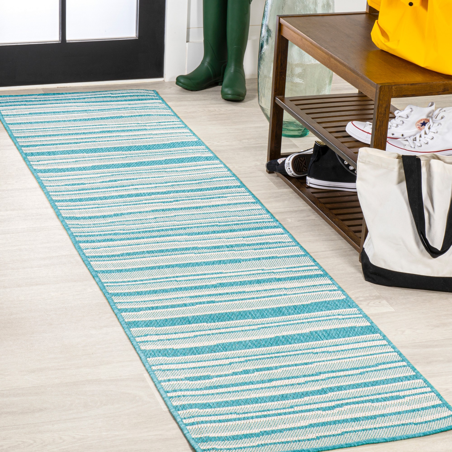 tapis moderne Castara Wavy Stripe, intérieur/extérieur