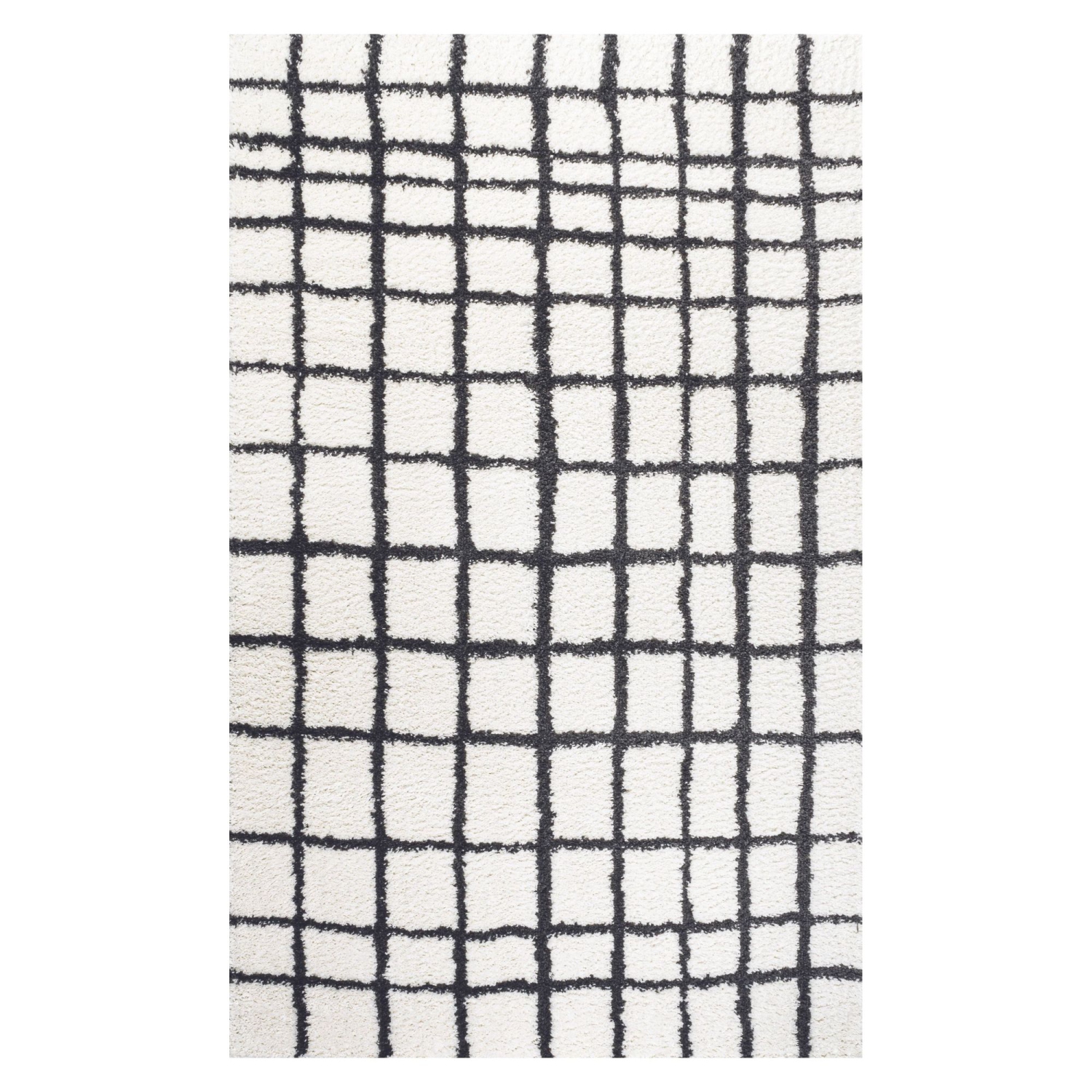 Arenal Geometric Grid Shag Area Rug