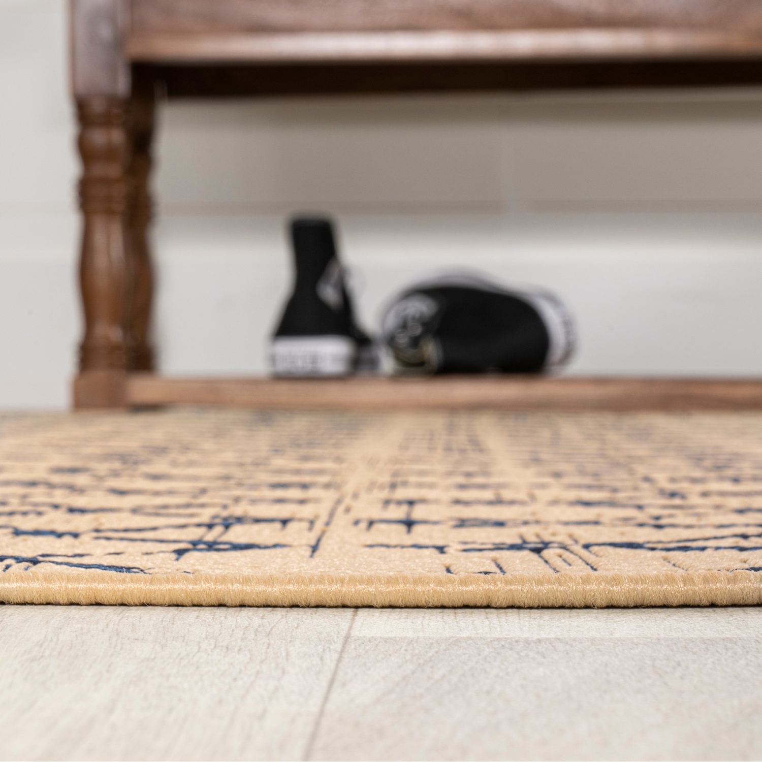 Ourika Moroccan Geometric Textured Weave Indoor/Outdoor Round Rug