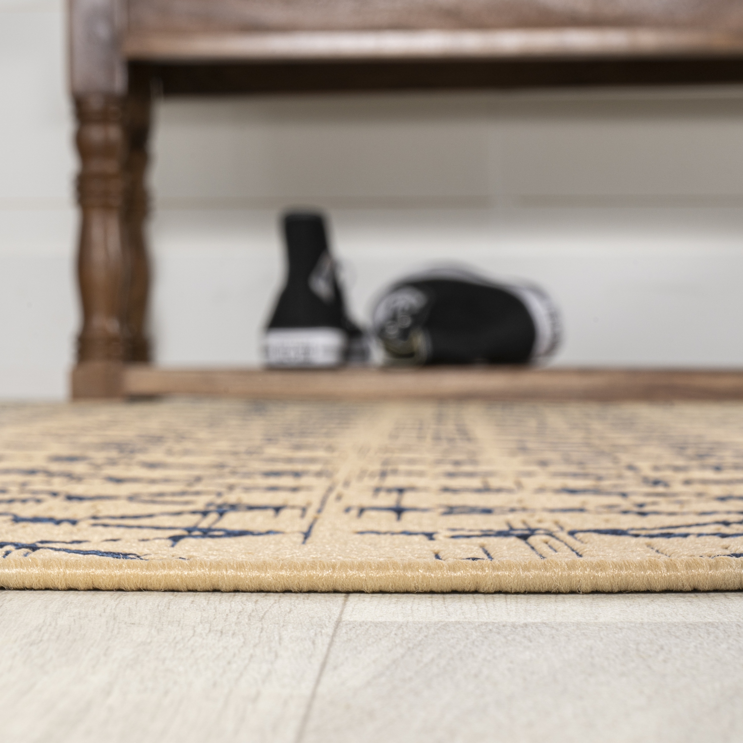 Ourika Moroccan Geometric Textured Weave Indoor/Outdoor Round Rug