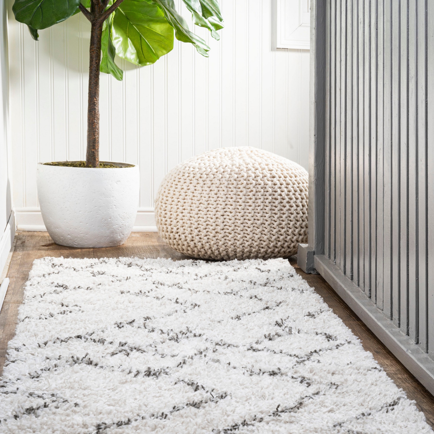 Inca Moroccan Diamond Shag Area Rug