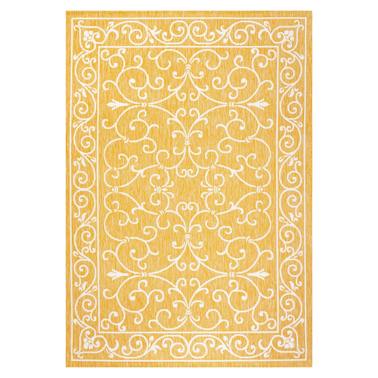 Charleston Vintage Filigree Textured Weave Indoor/Outdoor Area Rug