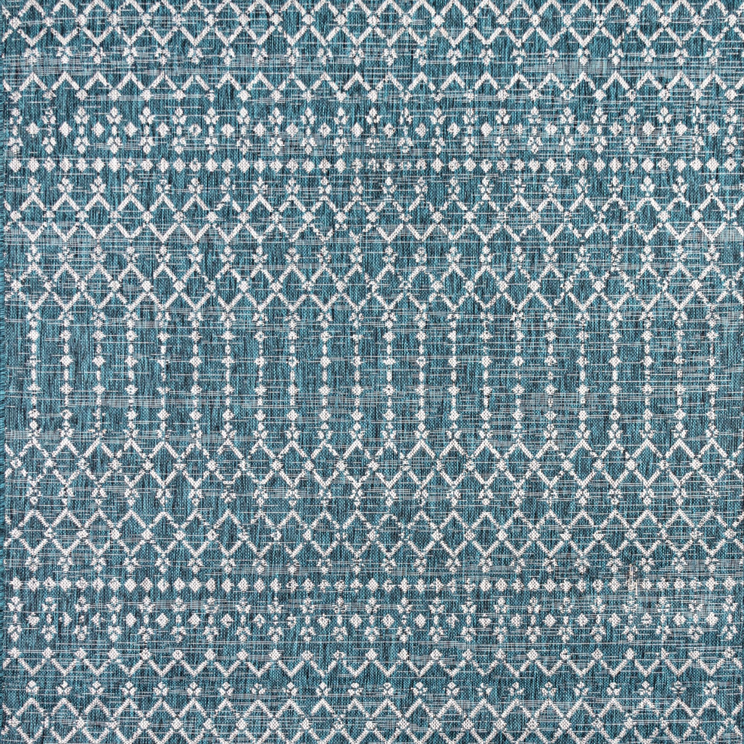 Ourika Moroccan Geometric Textured Weave Indoor/Outdoor Square Rug