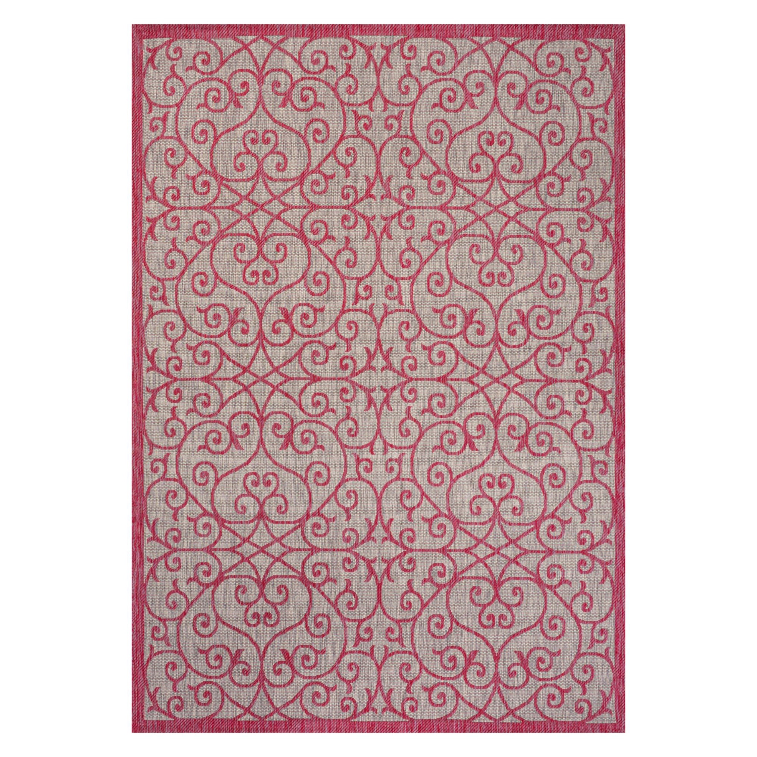 Tapis d'intérieur/d'extérieur en filigrane texturé de style rétro de Madrid