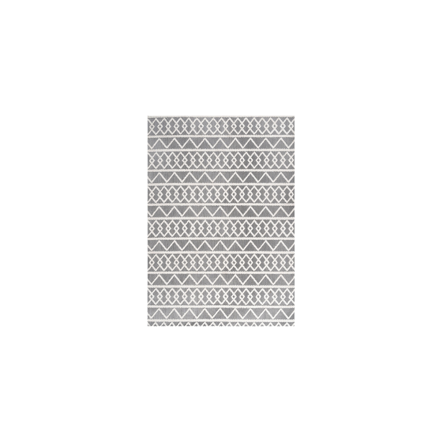 Tapis d'intérieur/d'extérieur à motif géométrique et treillis à poils longs d'Aylan