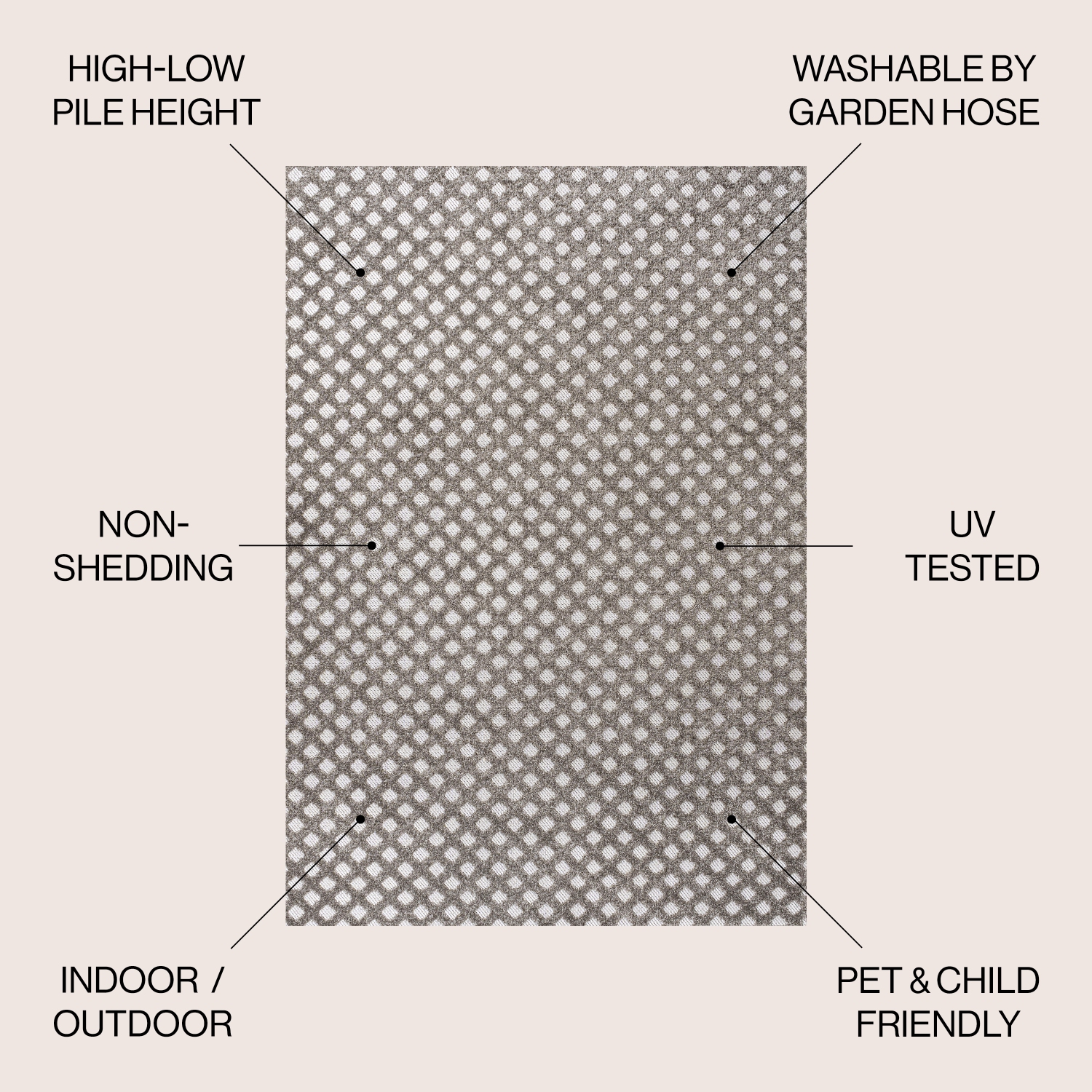 Rabat High-Low Pile Mini Diamond Trellis Area Rug