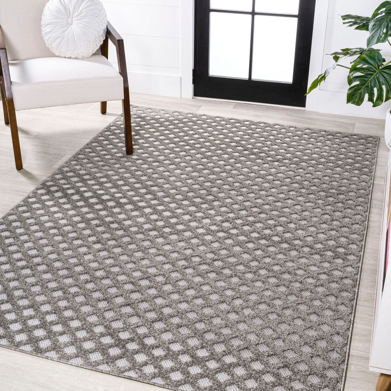 Rabat High-Low Pile Mini Diamond Trellis Area Rug
