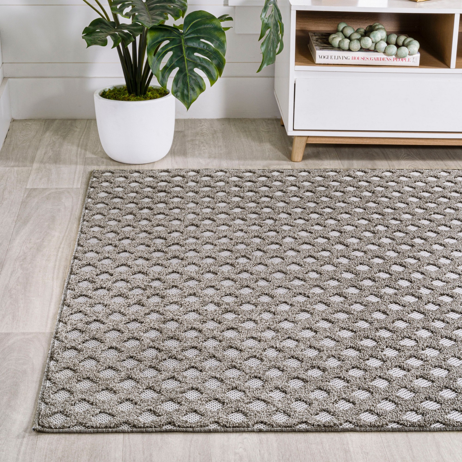 Rabat High-Low Pile Mini Diamond Trellis Area Rug