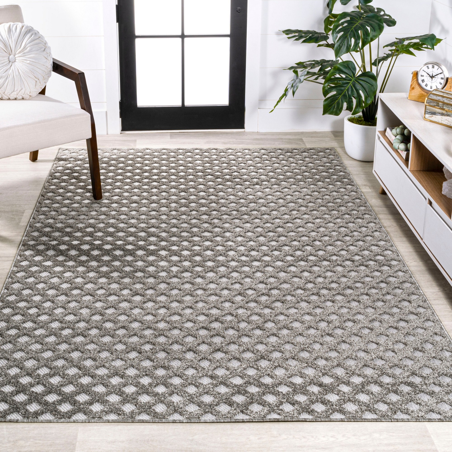 Rabat High-Low Pile Mini Diamond Trellis Area Rug