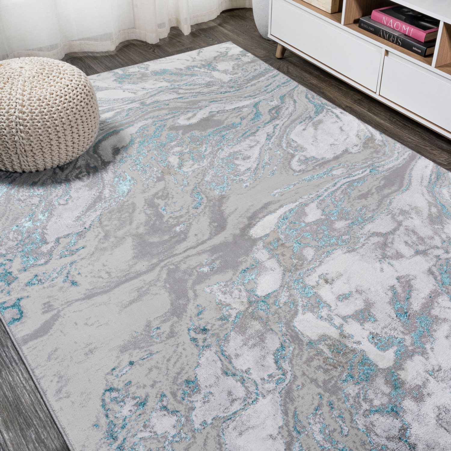 Swirl Marbled Abstract Area Rug