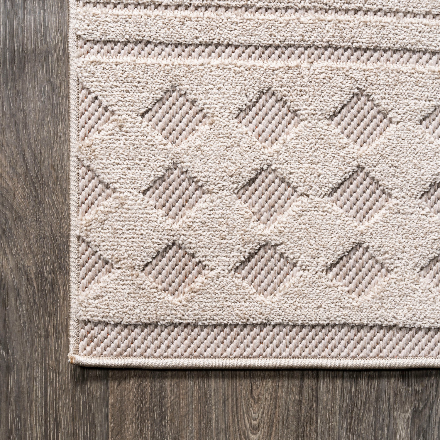 Tapis d'intérieur/d'extérieur à motif géométrique marocain à poils longs et bas Xlendi