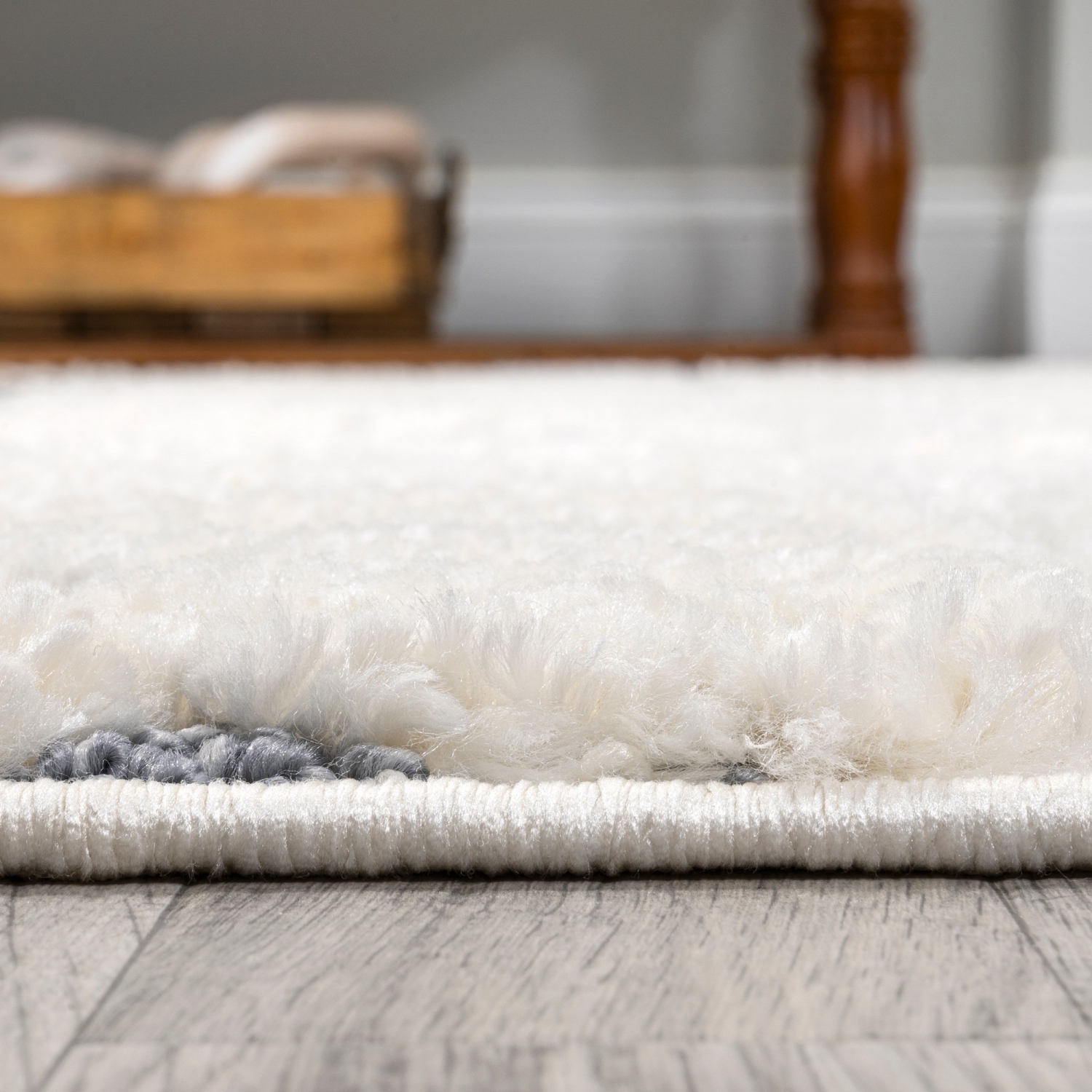 Carpette en peluche sculptée treillis marocain Pia