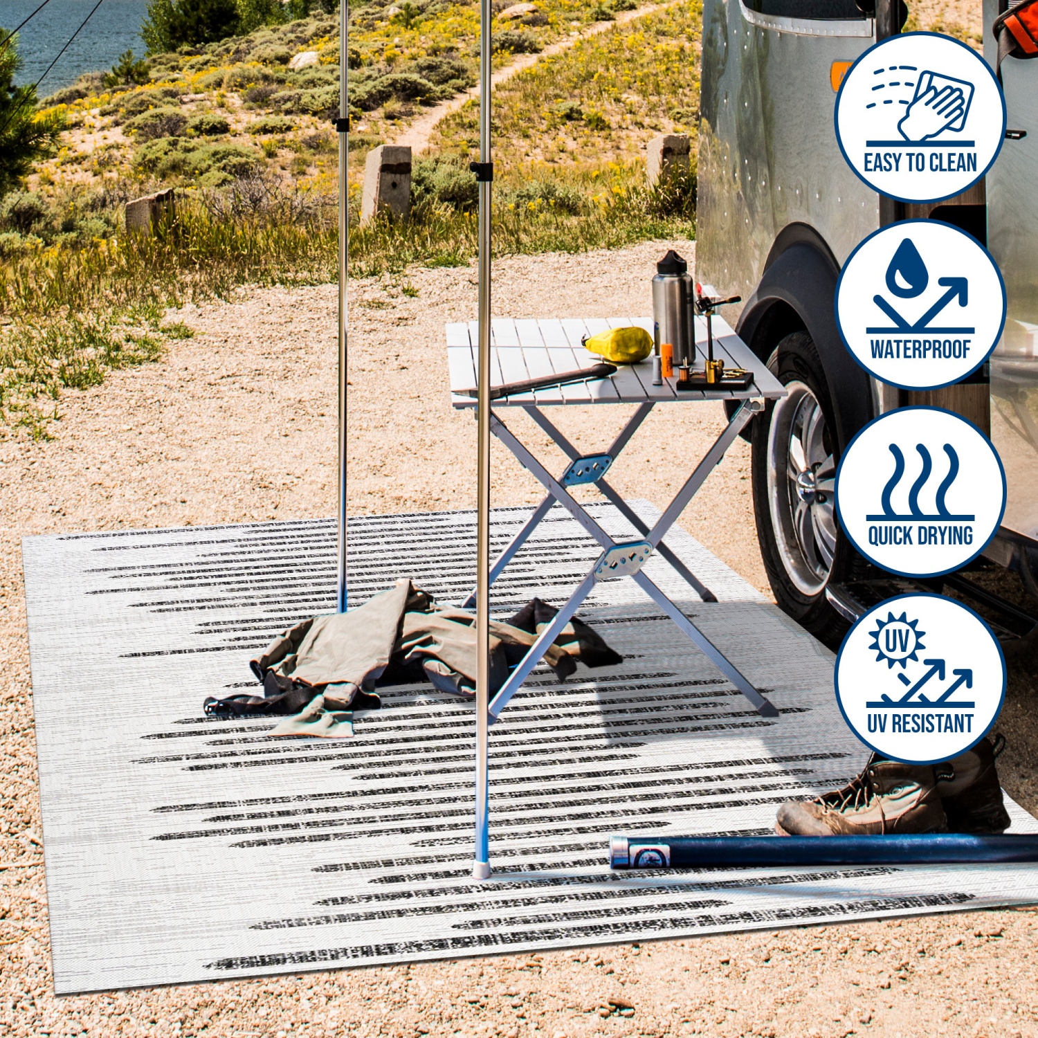 Zolak Berber Stripe Geometric Indoor/Outdoor Area Rug