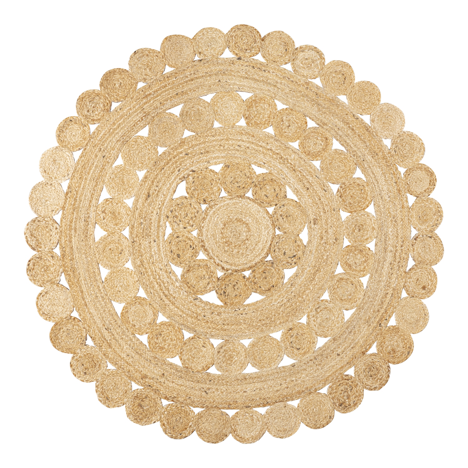 Daisy Hippy Jute Medallion Circle Area Rug