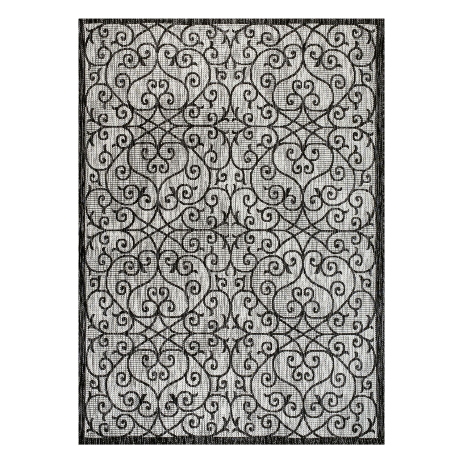 Tapis d'intérieur/d'extérieur en filigrane texturé de style rétro de Madrid