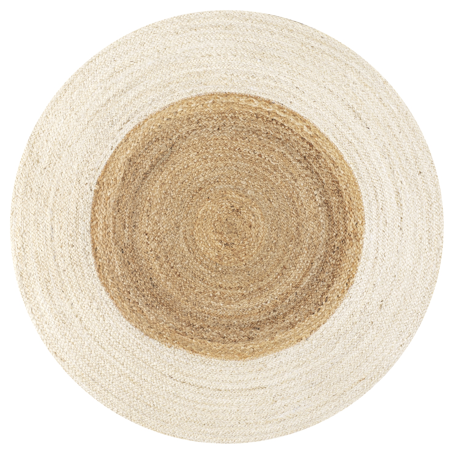 Oceana Two Tone Boho Jute Circle Area Rug