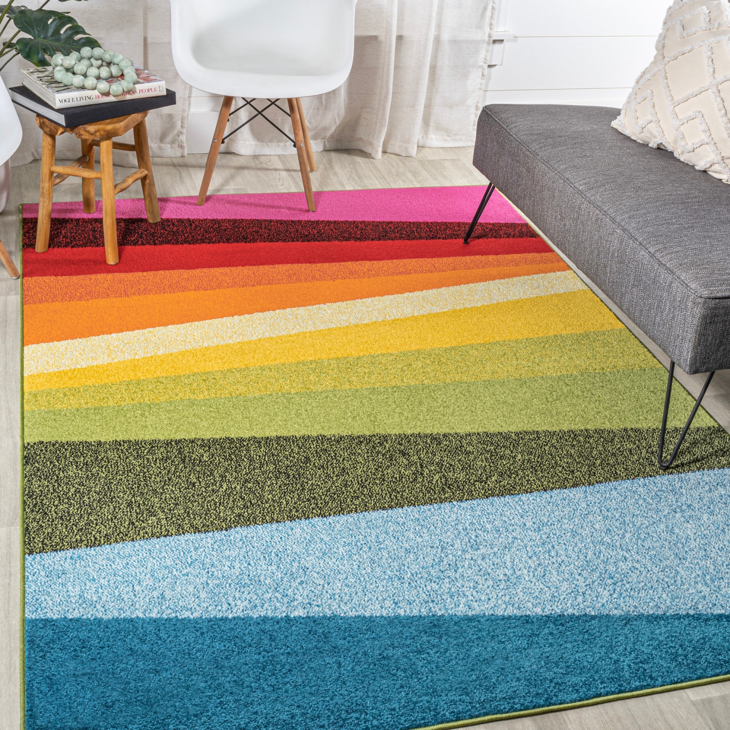 Tapis à rayures géométriques Prism