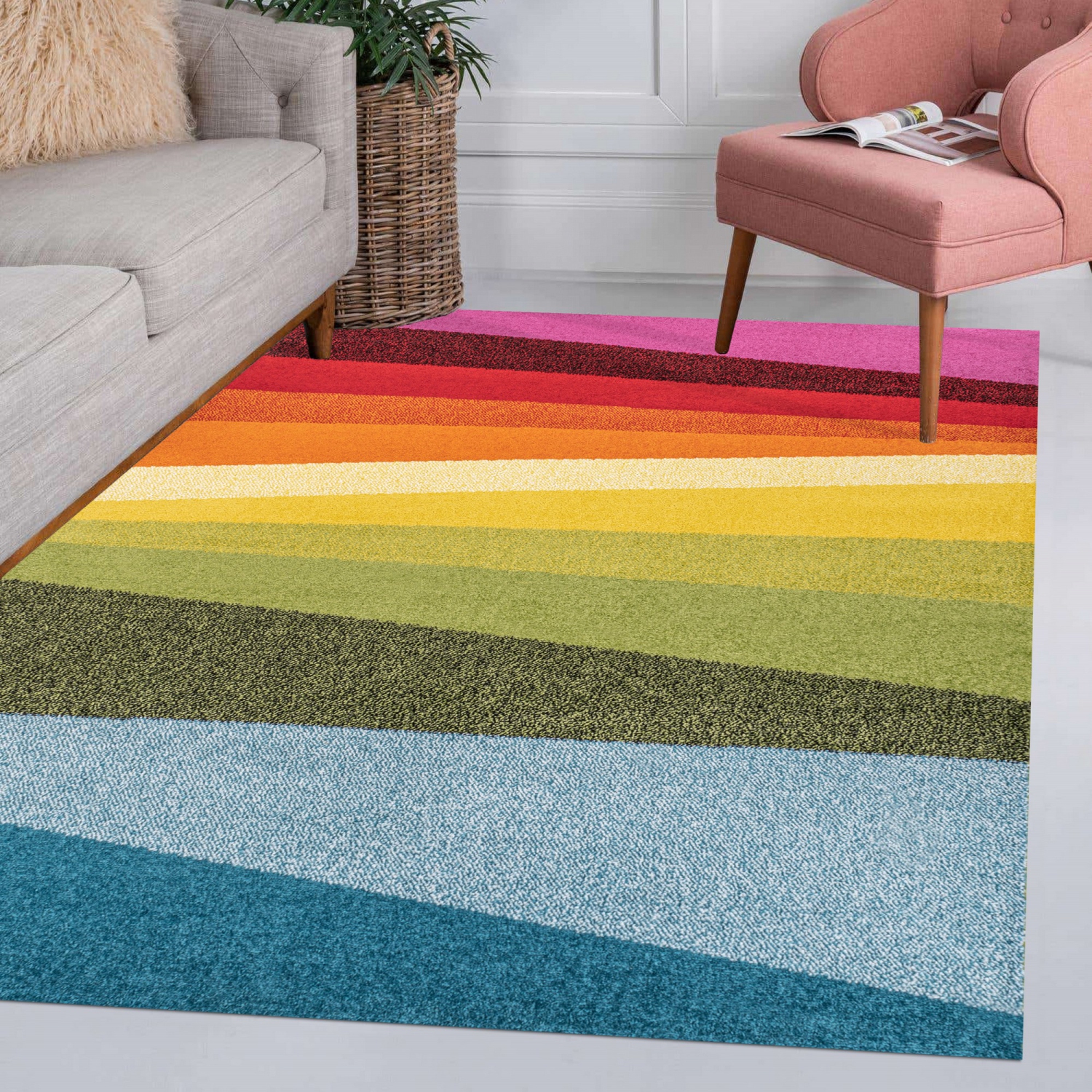 Tapis à rayures géométriques Prism