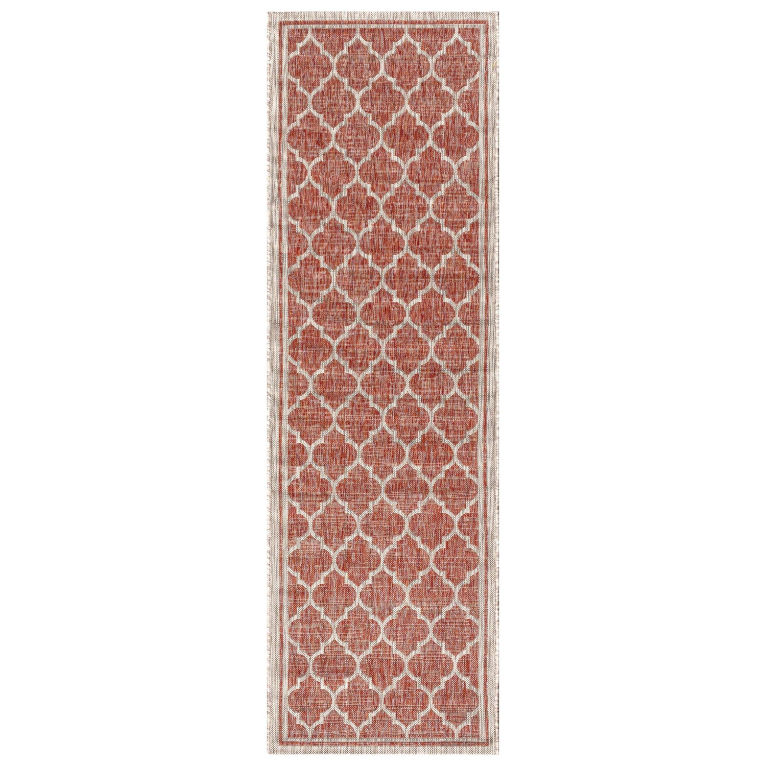 Tapis d'intérieur/d'extérieur Trebol Moroccan Trellis Textured Weave