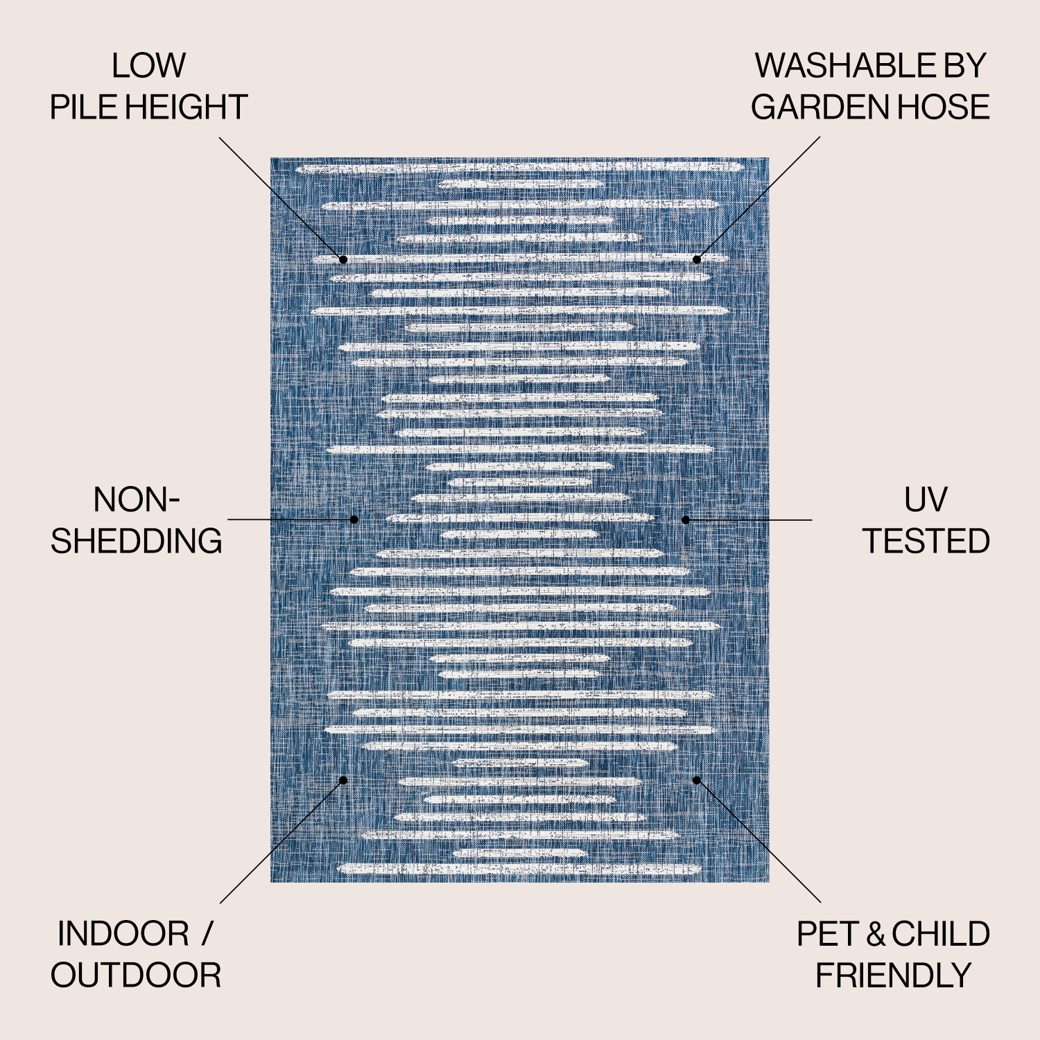 Tapis d'intérieur/d'extérieur à rayures géométriques Zolak Berber
