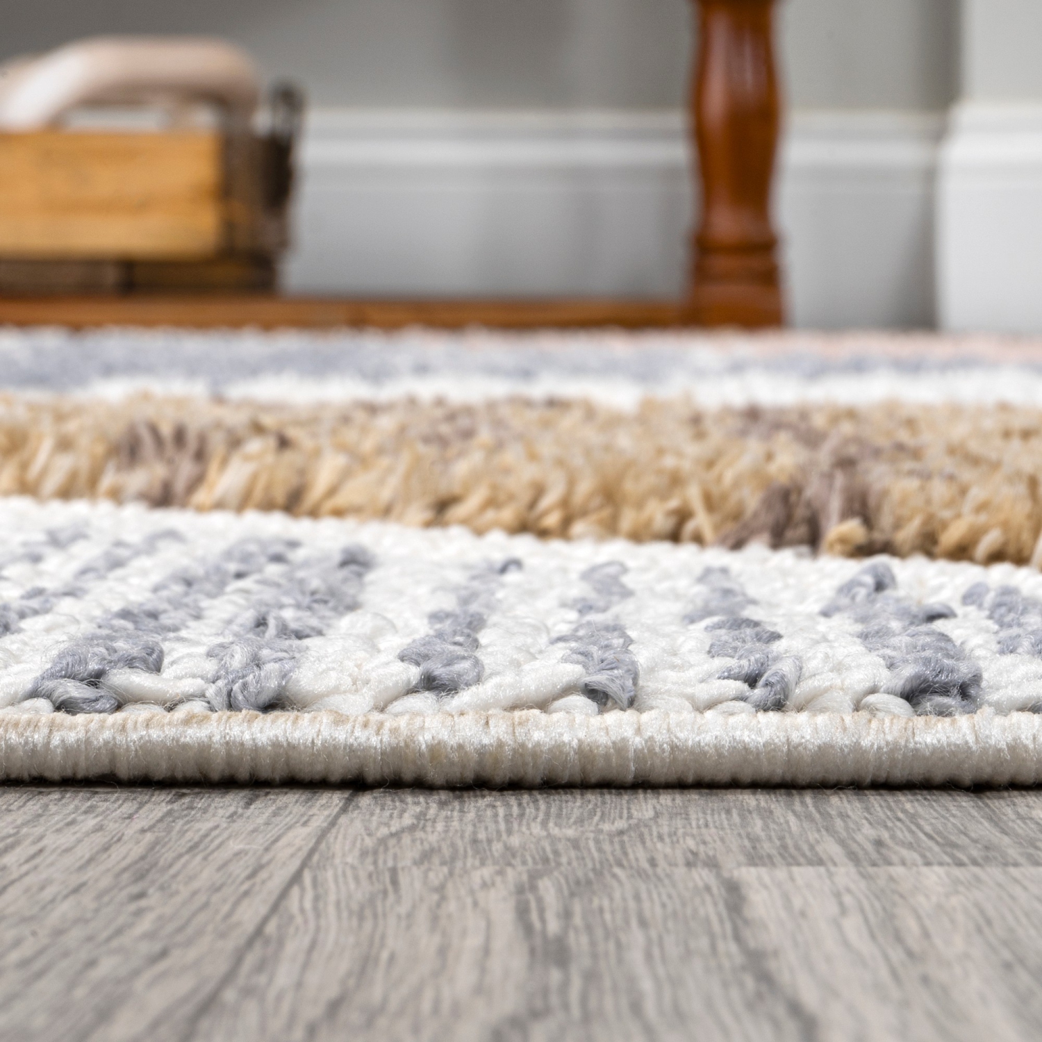 Aileen Geometric Scandi Colorblock Carved Area Rug