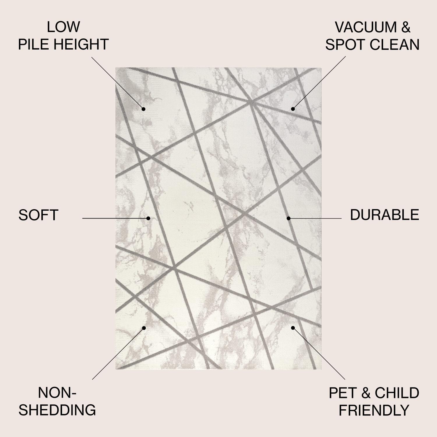 Tapis moderne marbré à motif géométrique Patras