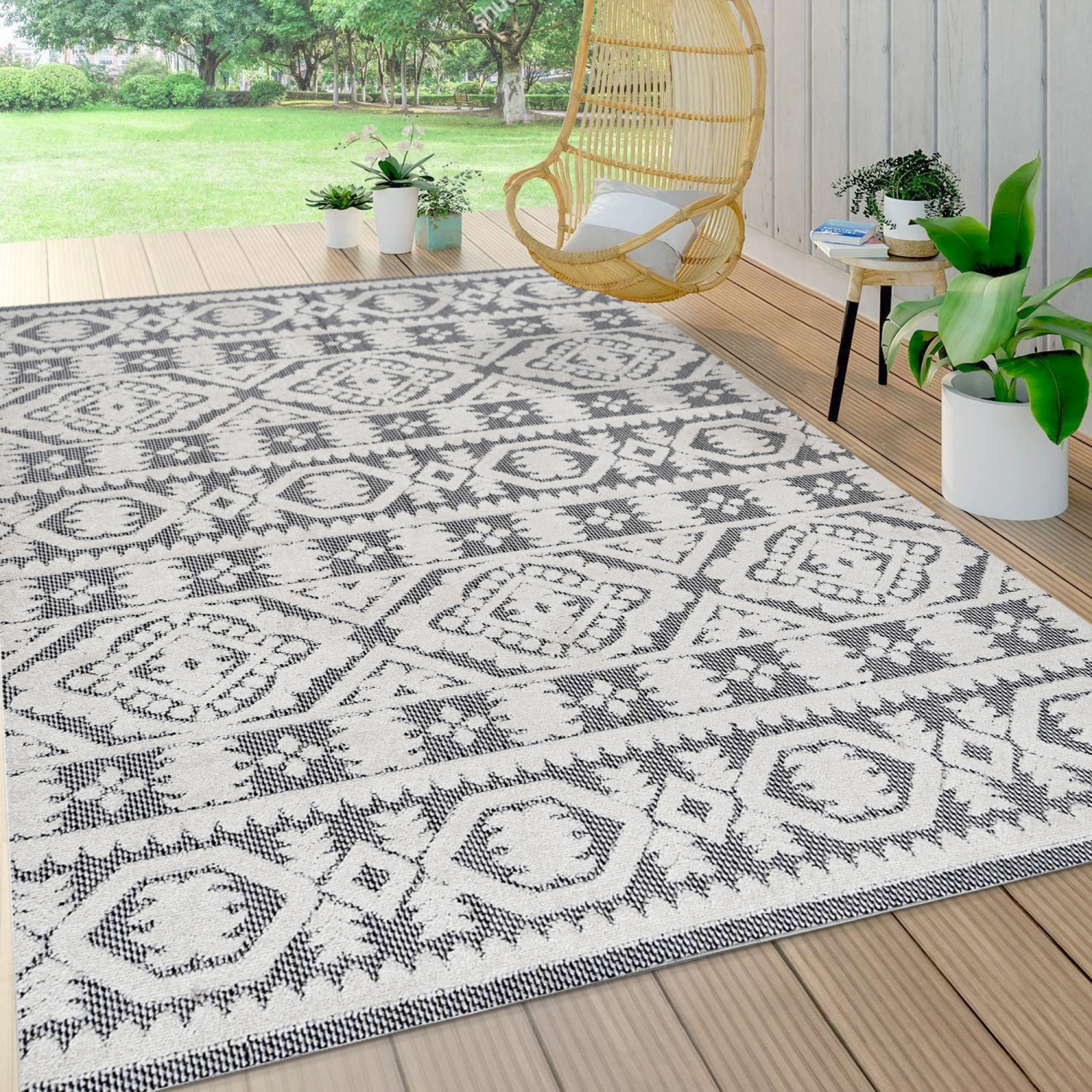 Citta High-Low Pile Mediterranean Tile Area Rug