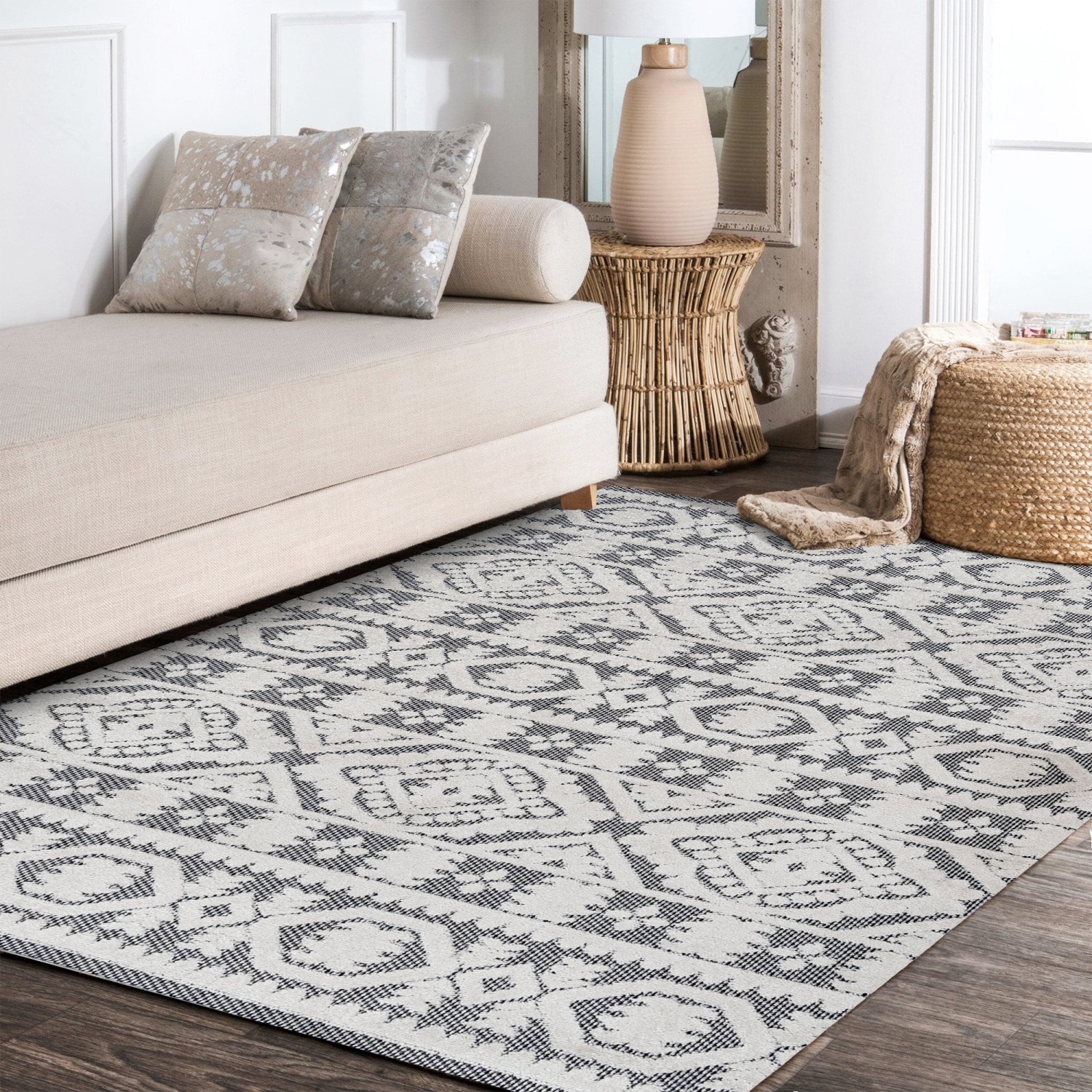 Citta High-Low Pile Mediterranean Tile Area Rug