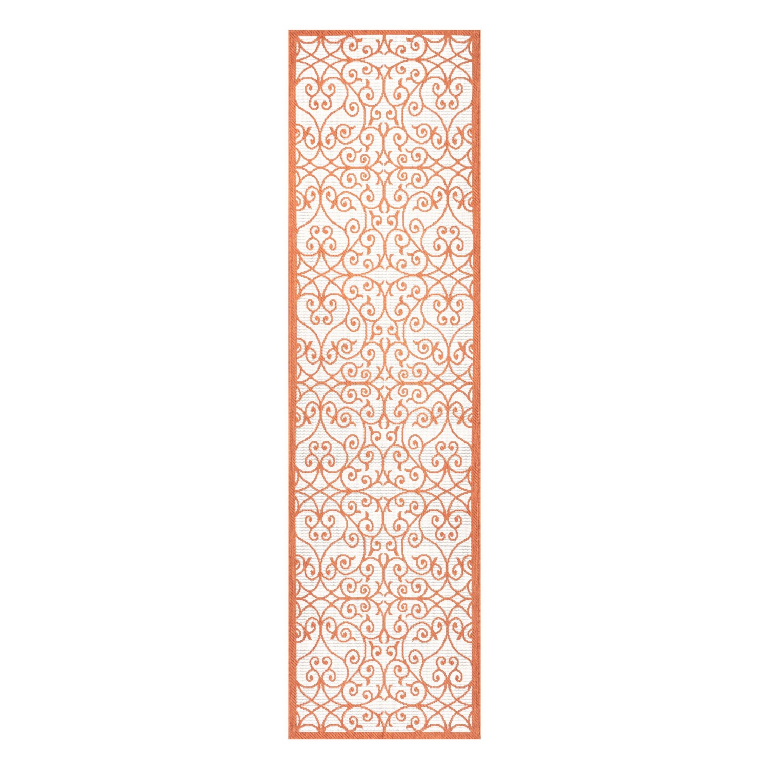 Tapis de corridor intérieur/extérieur à motif de filigrane texturé de style rétro de Madrid