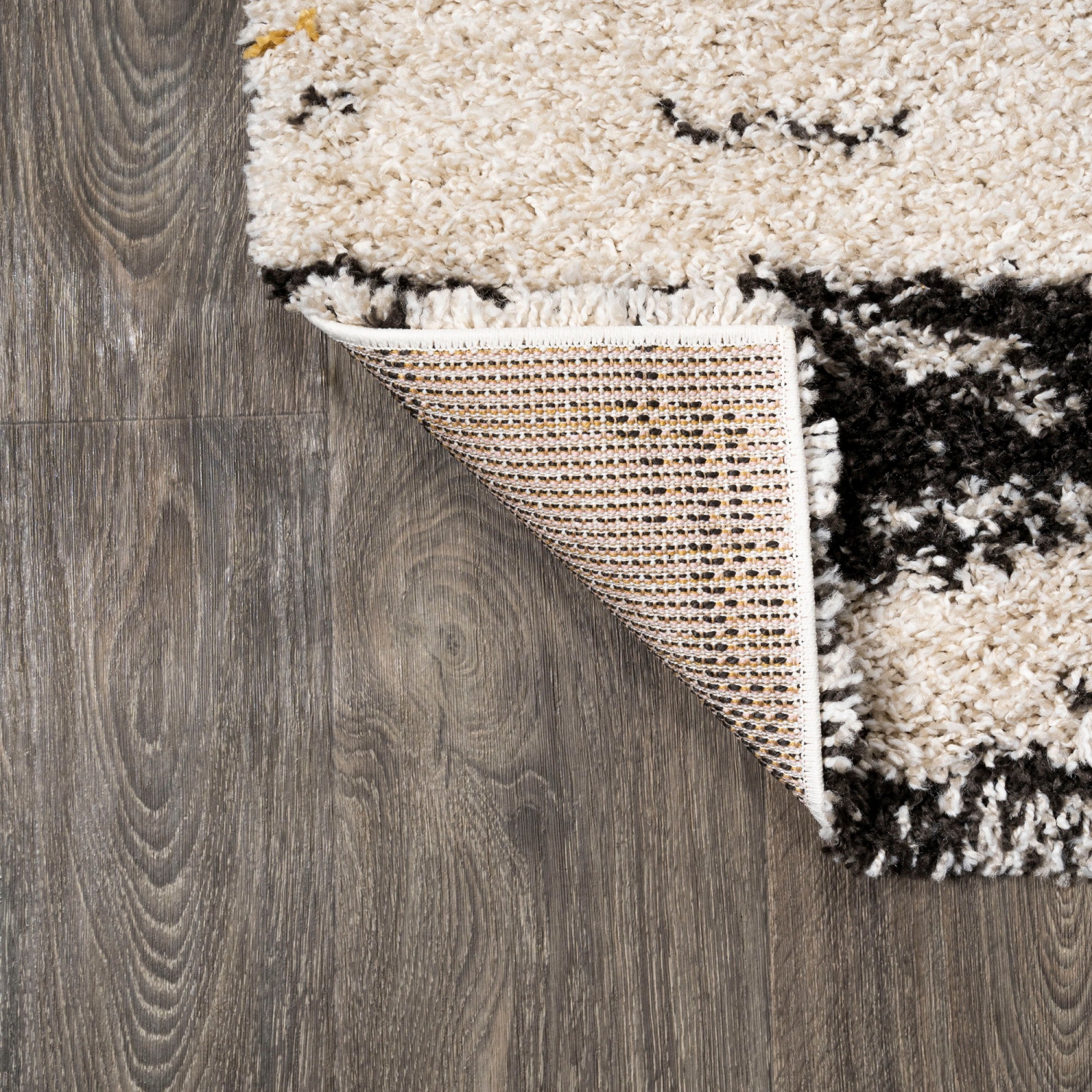 Tapis à poils longs moderne Bold Strie Nova