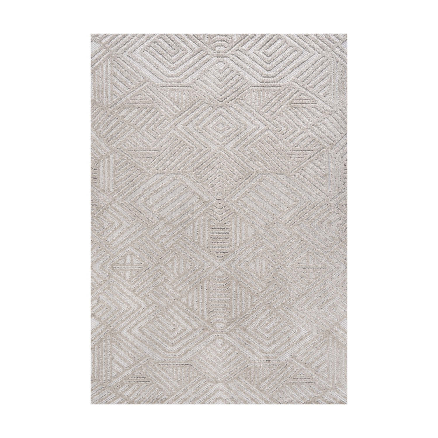 Tapis Jordan High-Low pile Art déco géométrique intérieur/extérieur