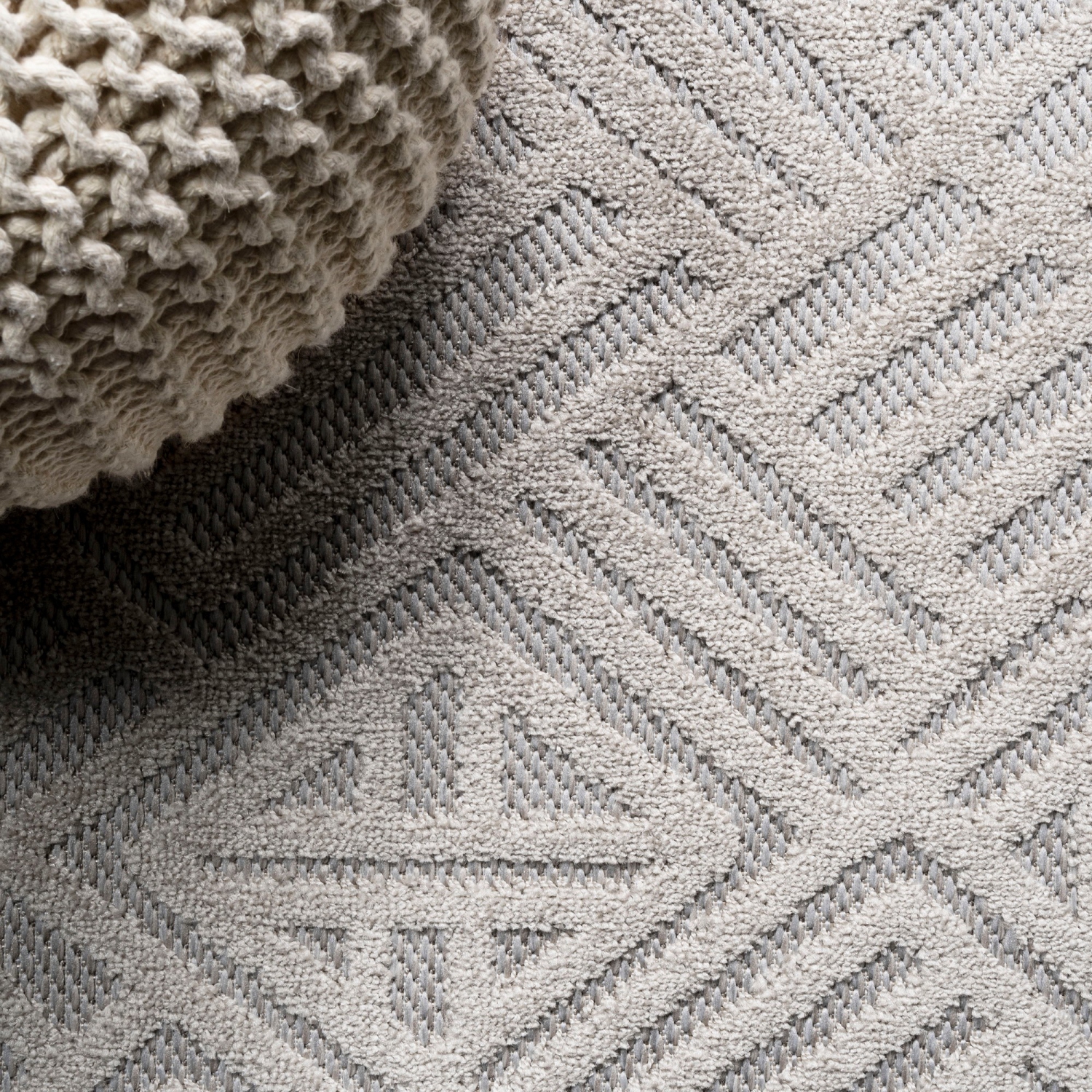 Tapis Jordan High-Low pile Art déco géométrique intérieur/extérieur