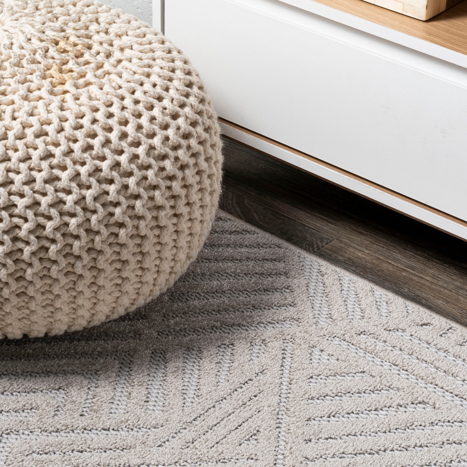 Tapis Jordan High-Low pile Art déco géométrique intérieur/extérieur