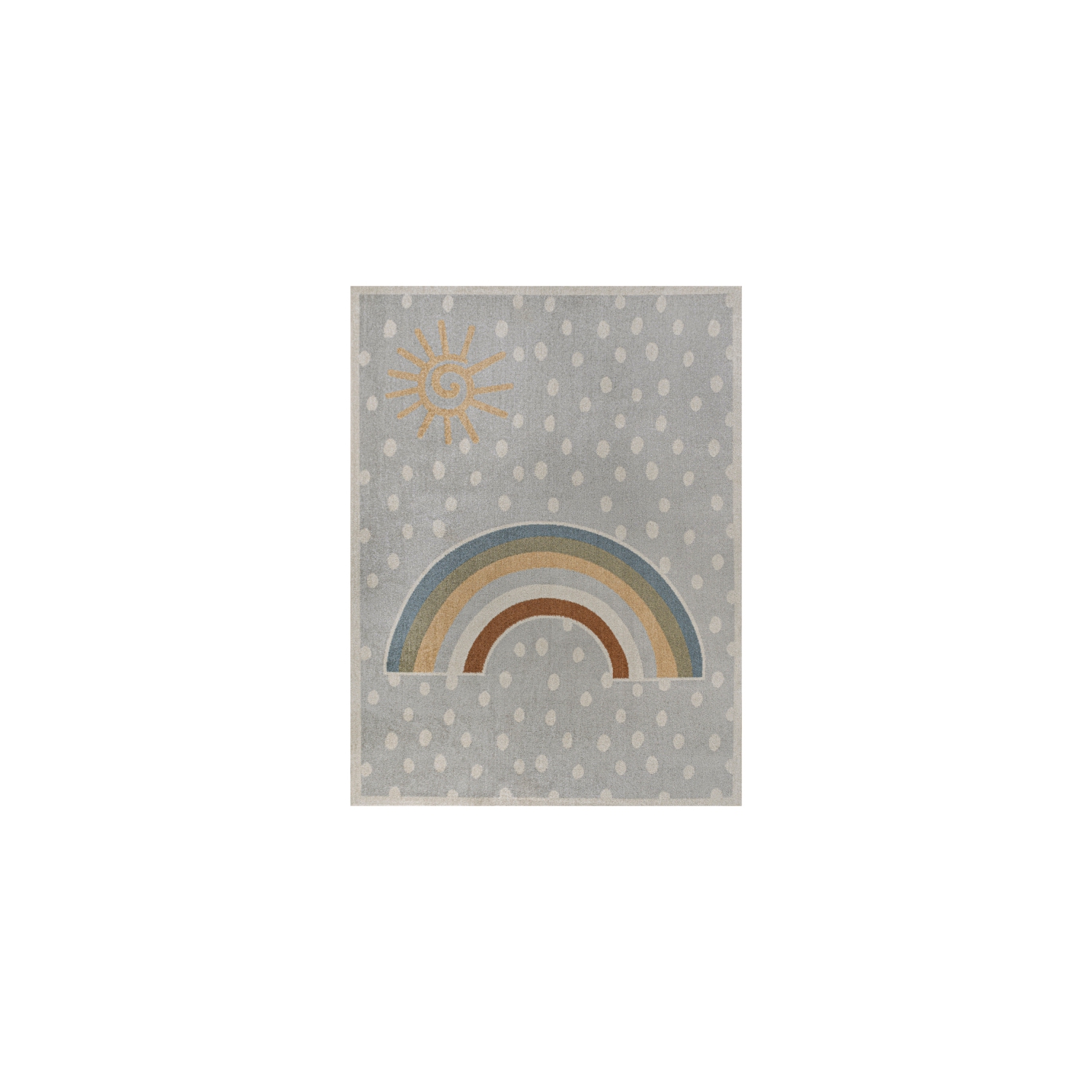 Minha Rainbow Dot Modern Machine Washable Area Rug