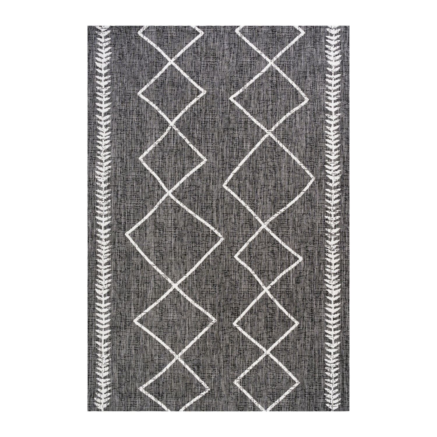 Tapis d'intérieur/d'extérieur Derya à motif de treillis tribal Diamond