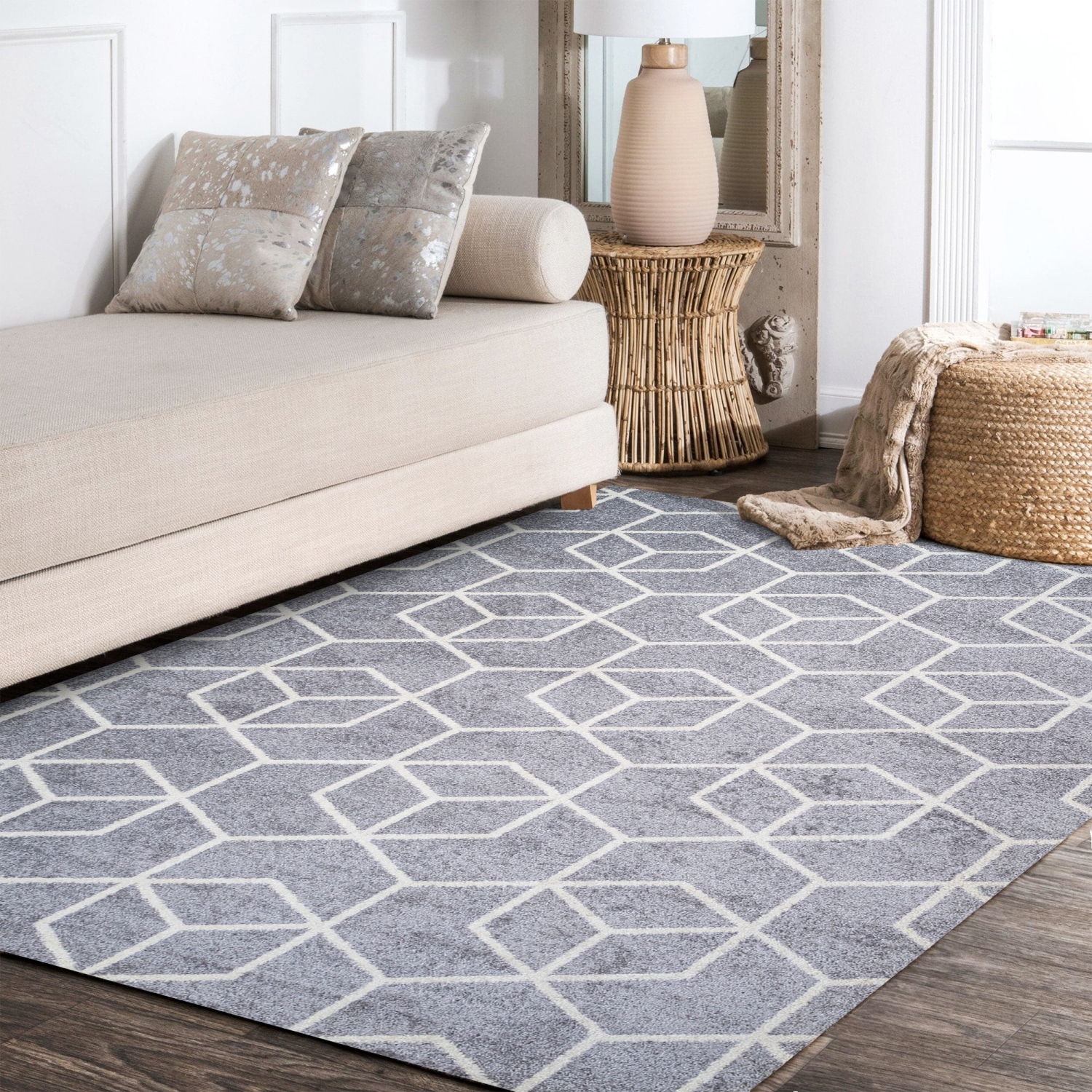 Tapis moderne à motif géométrique culbutant