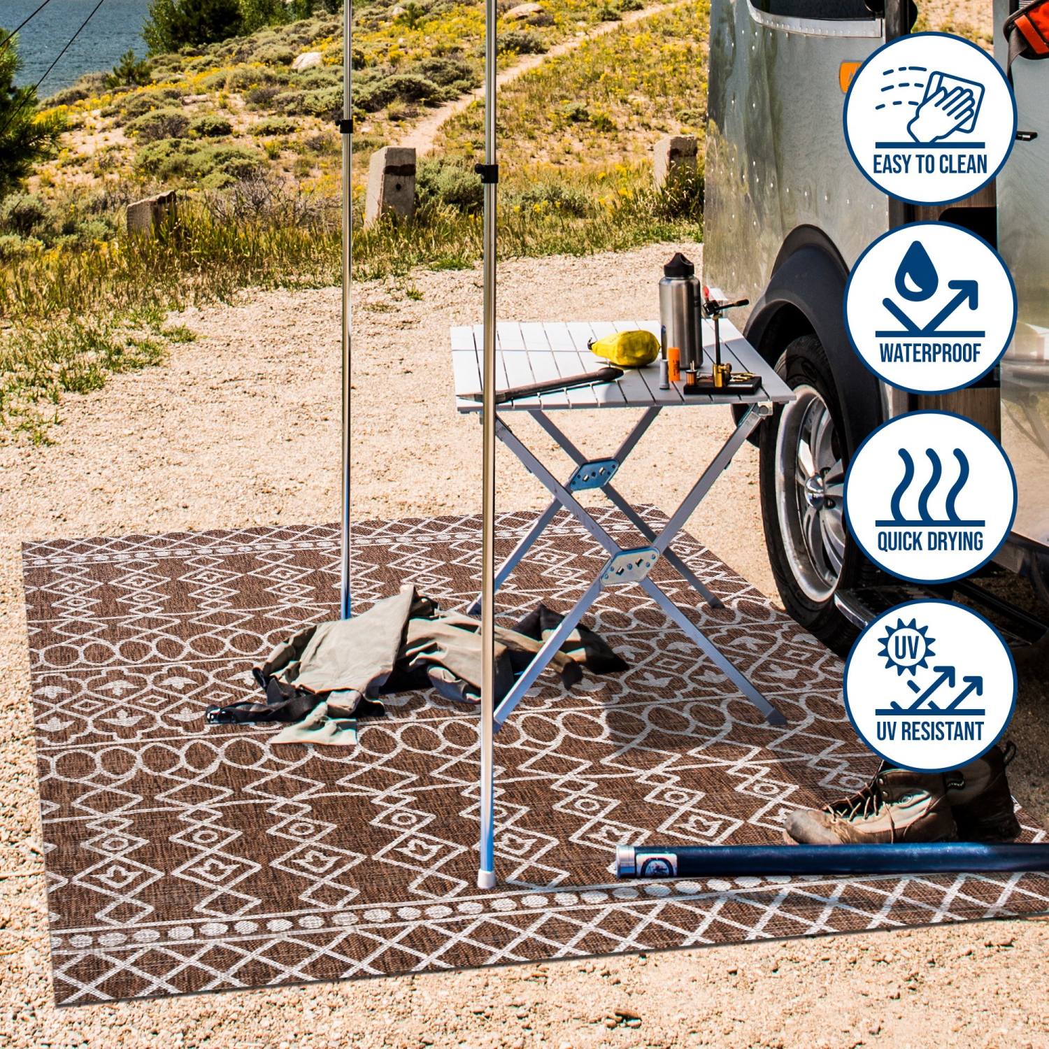 Tapis d'intérieur/d'extérieur Kafel Tribal Bohemian