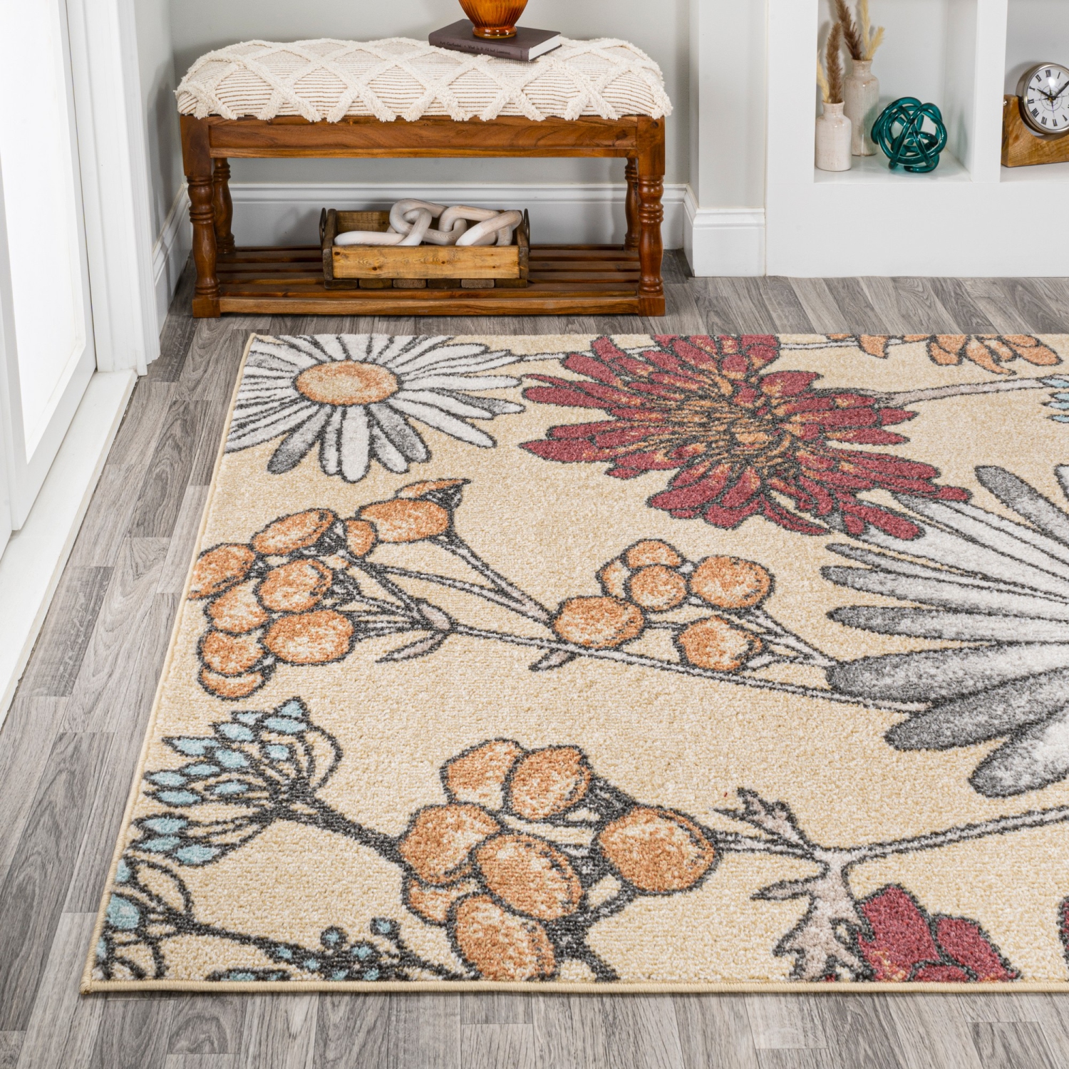 tapis moderne à fleurs sauvages et botaniques Dizi