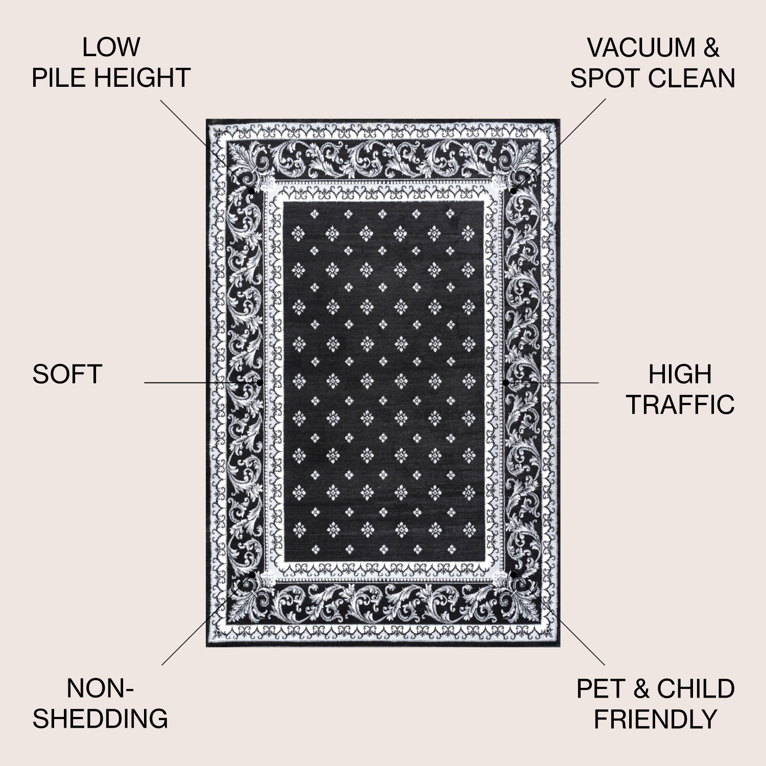 Acanthus French Border Area Rug