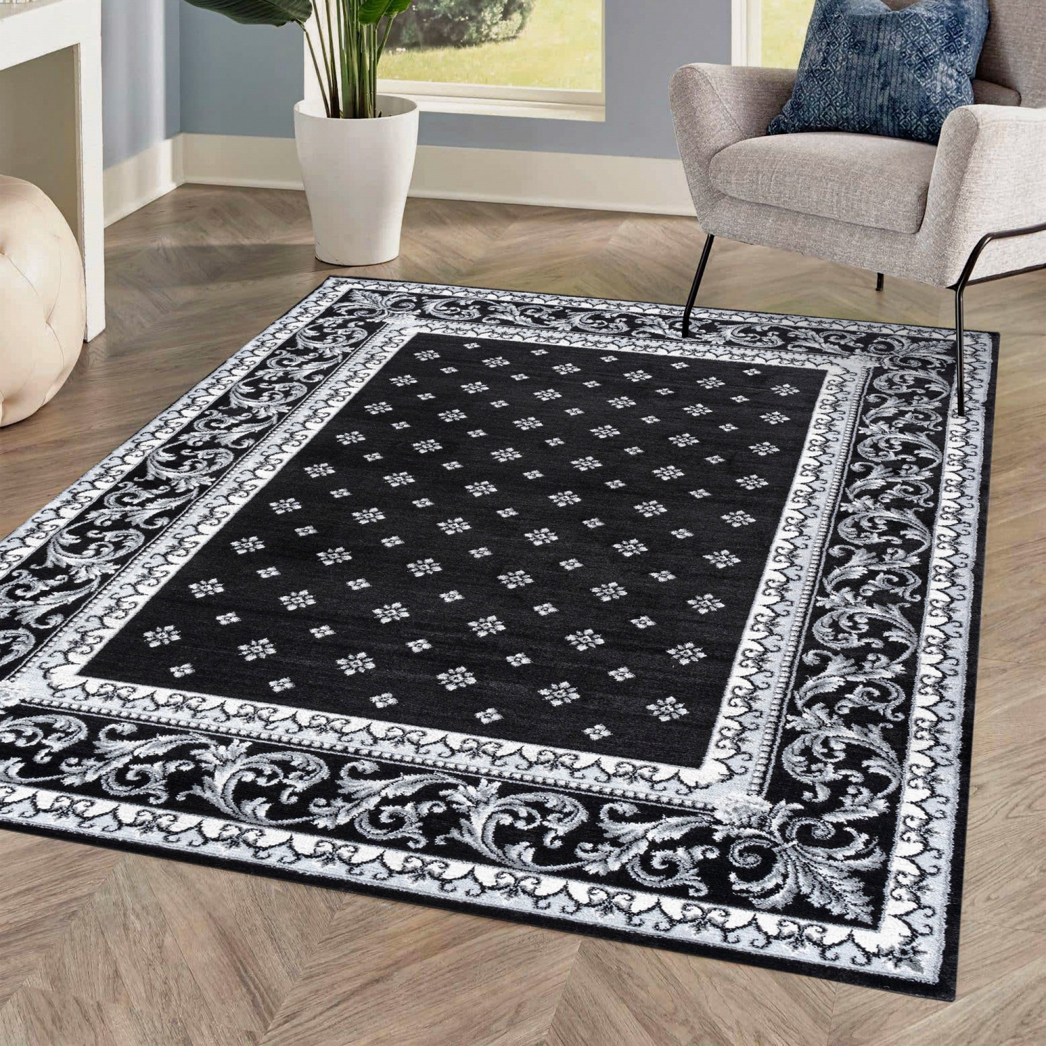 Acanthus French Border Area Rug