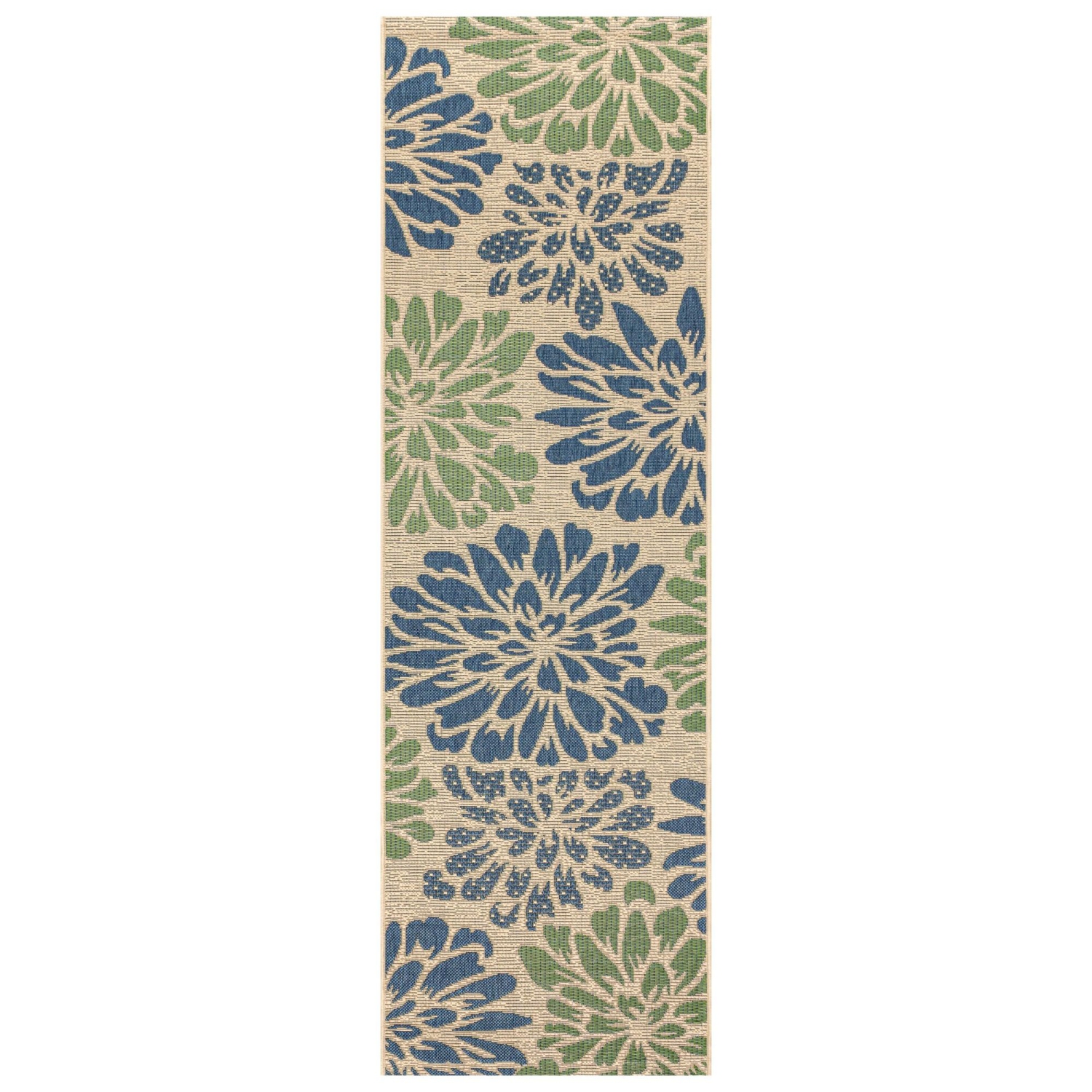 Zinnia Modern Floral Textured Weave Indoor/Outdoor Area Rug