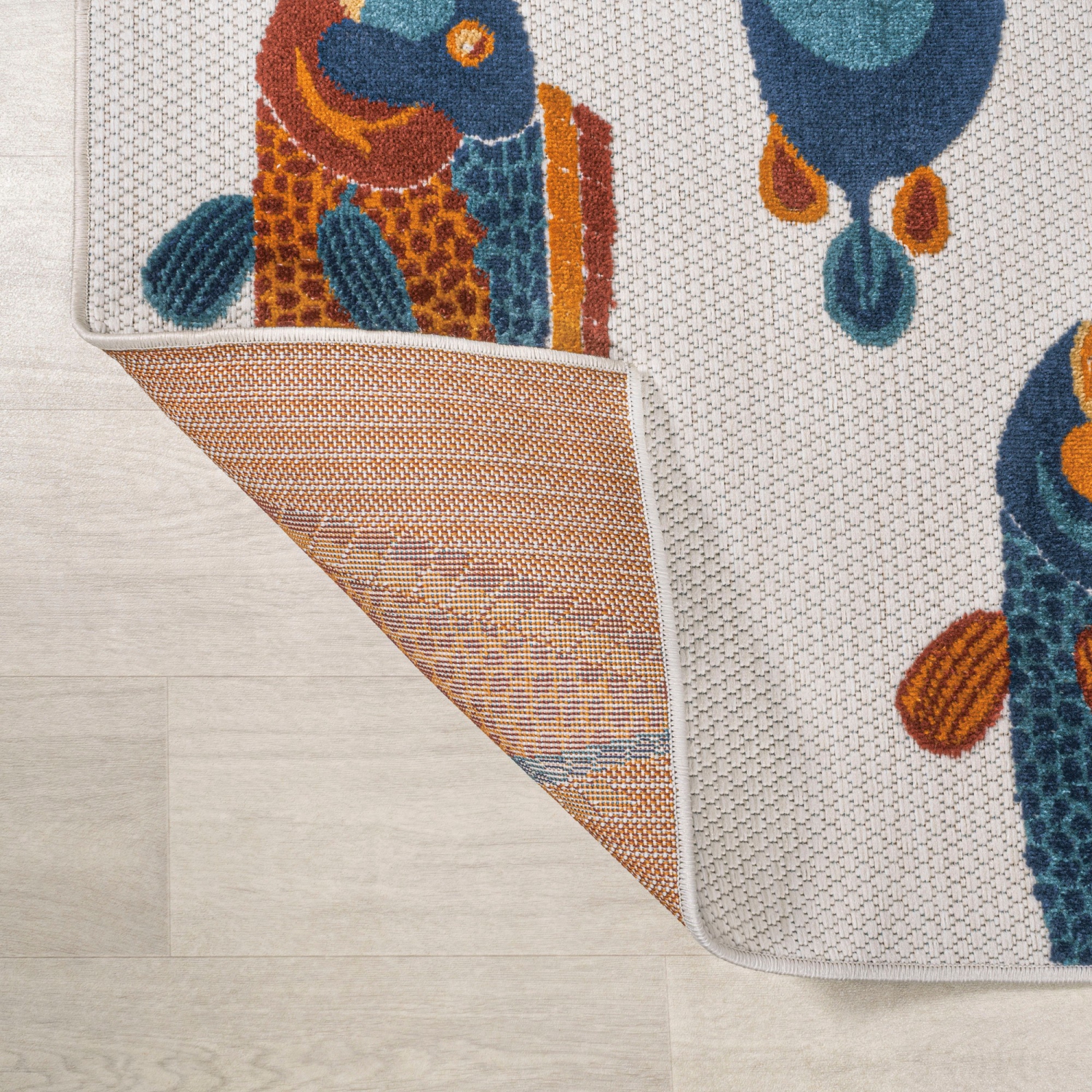 tapis moderne Algarve Fish, intérieur/extérieur, haut-bas