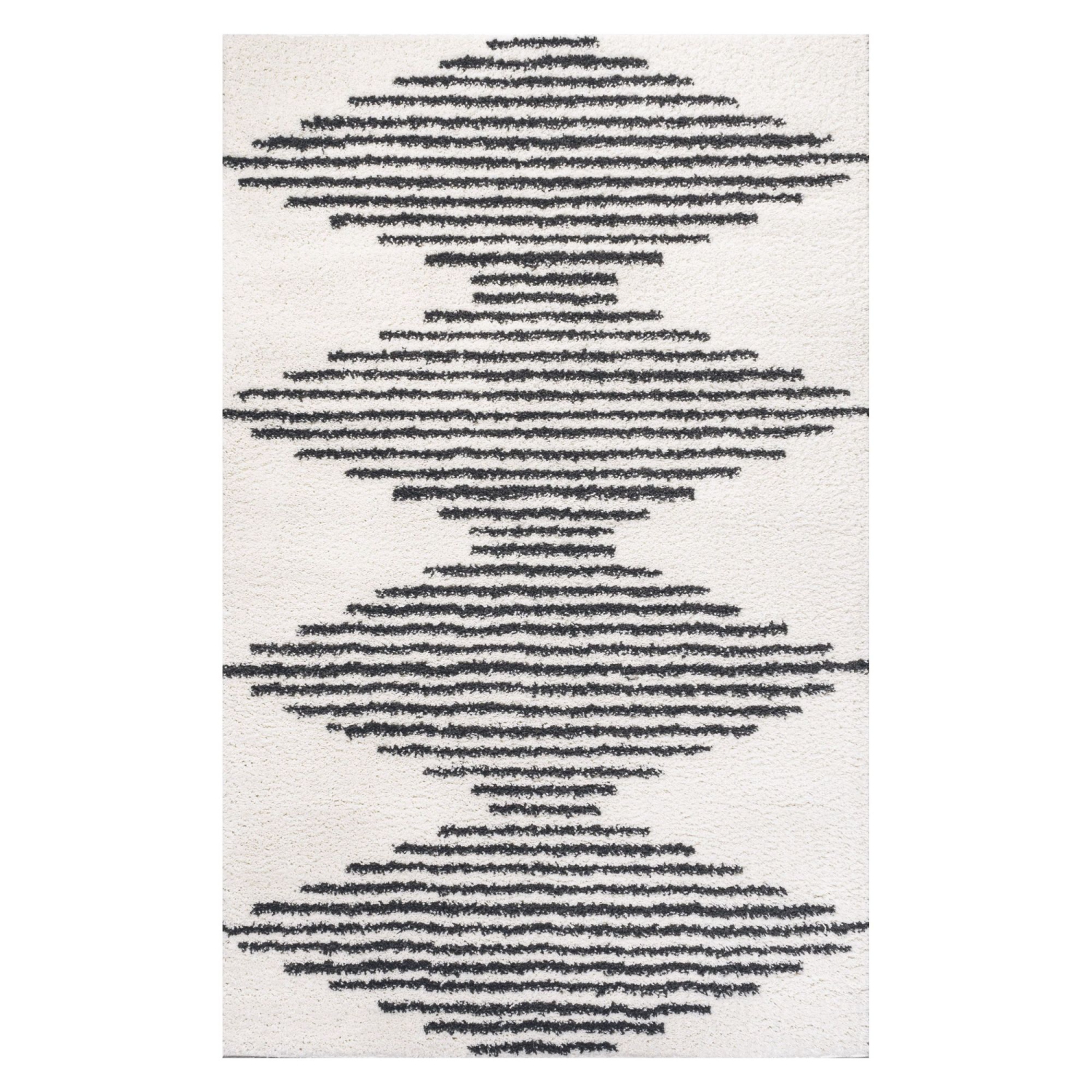 Elm Diamond Stripe Geometric Shag Area Rug