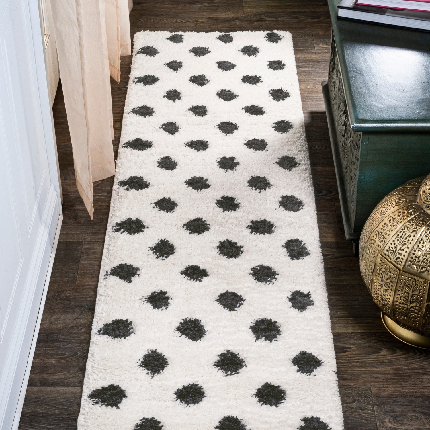 Pere Modern Charcoal Dot Shag Area Rug