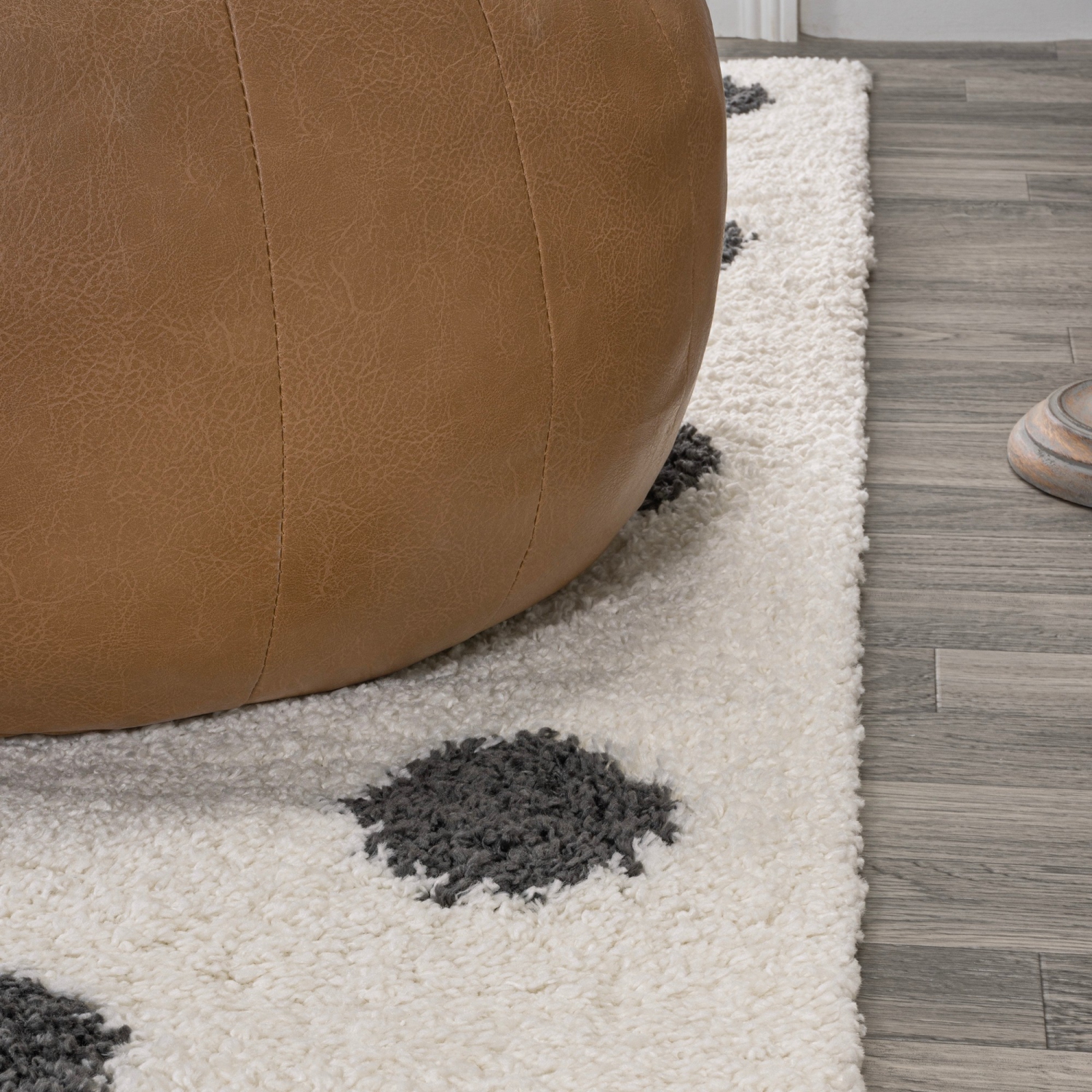 Pere Modern Charcoal Dot Shag Area Rug
