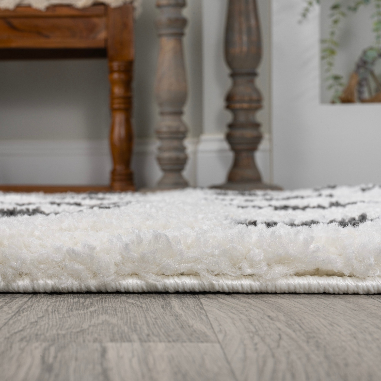 Pere Modern Charcoal Dot Shag Area Rug