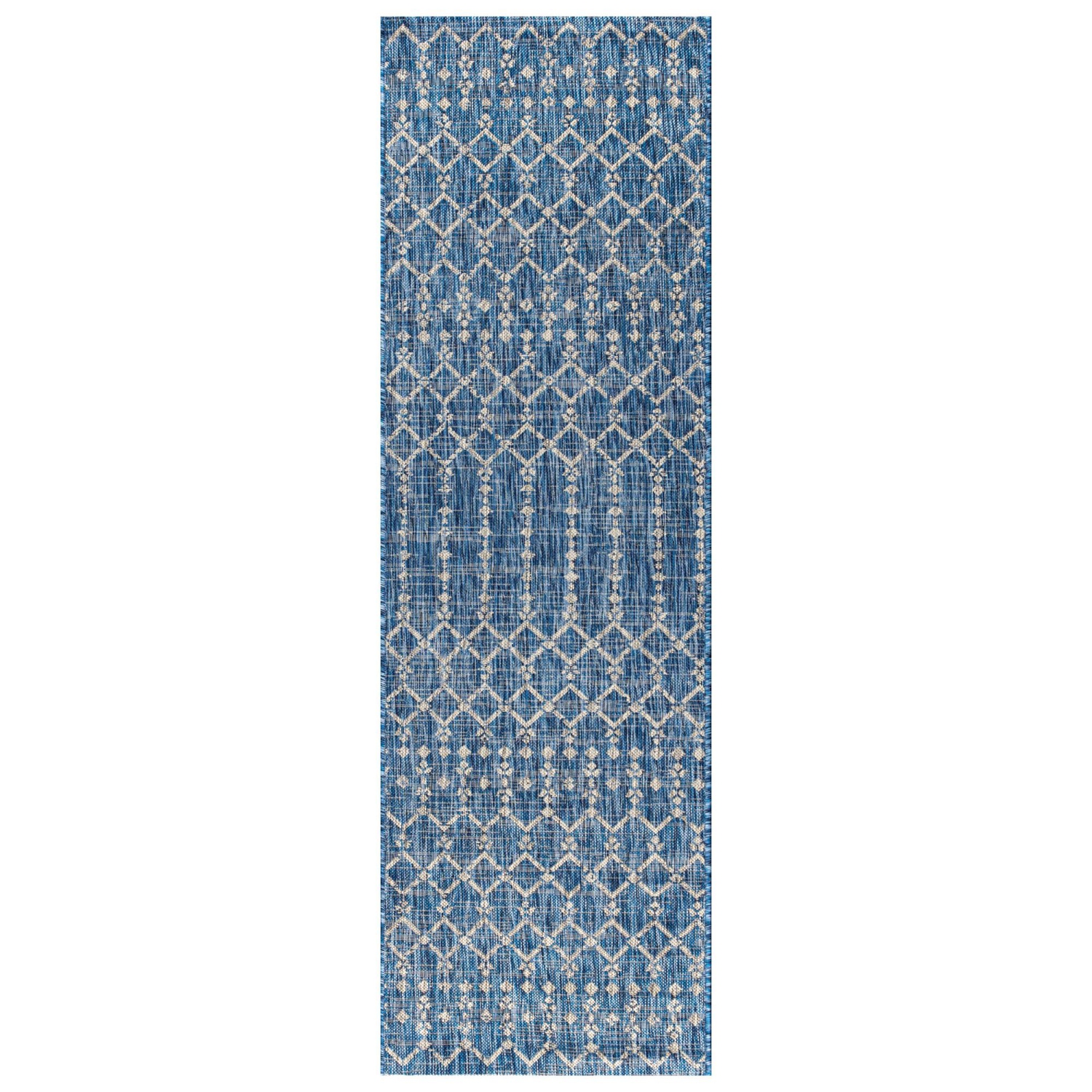 Ourika Moroccan Geometric Textured Weave Indoor/Outdoor Runner Rug